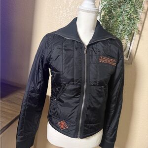 Harley-Davidson Black Bomber Jacket with Orange Accents